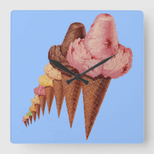 Reloj Cuadrado generaciones de helados