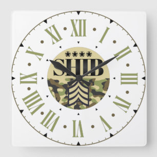 Reloj Cuadrado General de Ejército Shib Número Romano