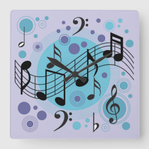Reloj Cuadrado Generic Music Themed