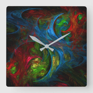 Reloj Cuadrado Génesis Blue Abstract Art Square