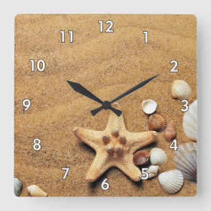 Reloj Cuadrado Genial y Colorido Tema Oceánico