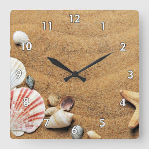 Reloj Cuadrado Genial y Colorido Tema Oceánico