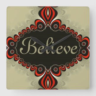 Reloj Cuadrado Genie Magic Believe Personalizado Wall Clock