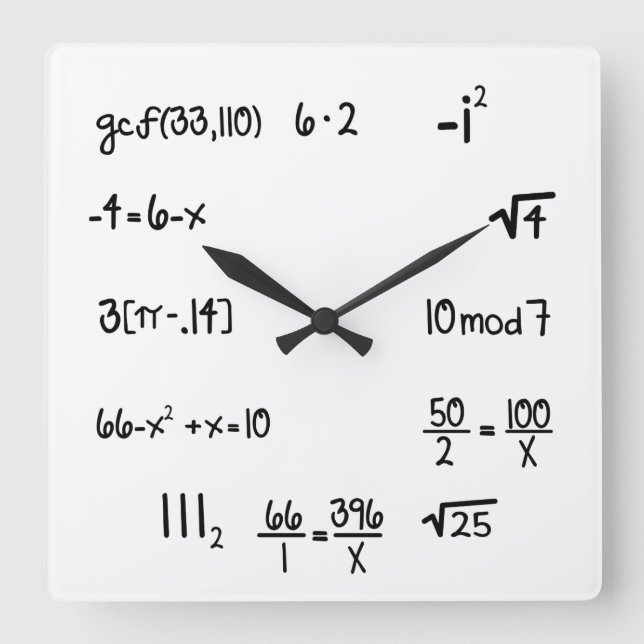 Reloj Cuadrado Genio divertido de la matemáticas del concurso de (Anverso)