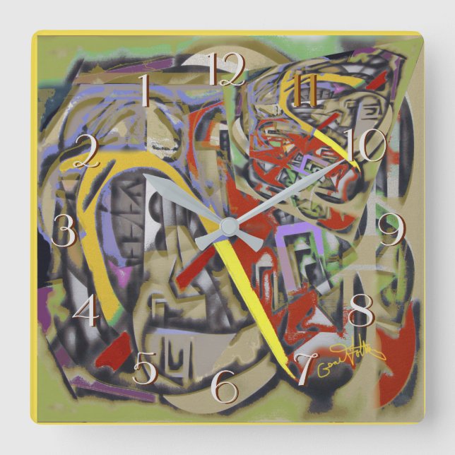 Reloj Cuadrado Geographic   Backward Clock (Anverso)