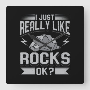 Reloj Cuadrado Geología - Me Gusta Realmente Las Rocas.