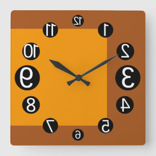 RELOJ CUADRADO GEOMESKY NUMBERS UPSIDE DOWN BY MASANSER PIXELAT
