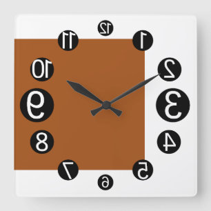 RELOJ CUADRADO GEOMESKY NUMBERS UPSIDE DOWN BY MASANSER PIXELAT