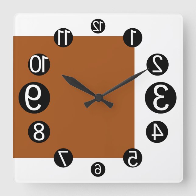 RELOJ CUADRADO GEOMESKY NUMBERS UPSIDE DOWN BY MASANSER PIXELAT (Anverso)