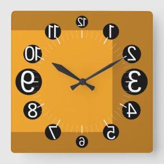 RELOJ CUADRADO GEOMESKY NUMBERS UPSIDE DOWN BY MASANSER PIXELAT