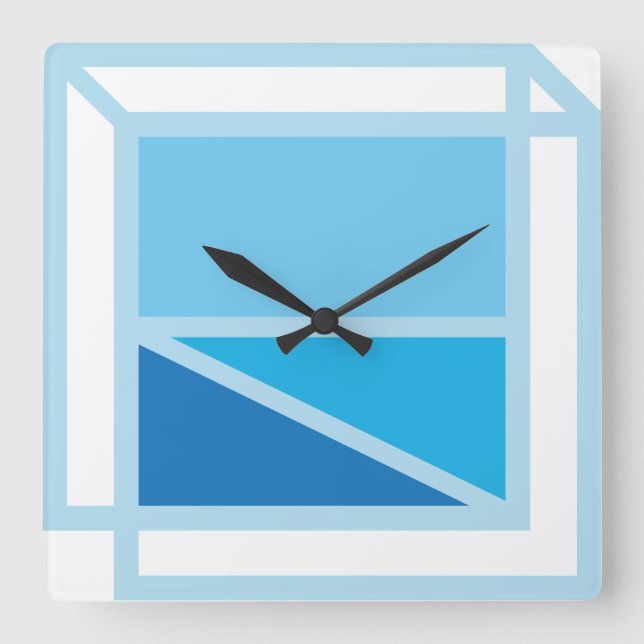 Reloj Cuadrado Geometria de Geomesky by Masanser Pixelat (Anverso)
