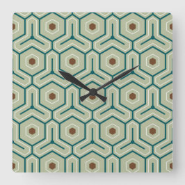 Reloj Cuadrado Geometric pattern with interlocking hexagons