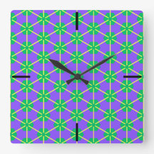 Geometric Starburst in Purple, Green and Yellow