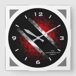 Reloj Cuadrado Geometric Trinidad and Tobago Dot Pattern Flag