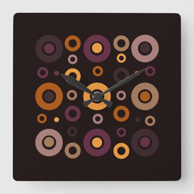 Reloj Cuadrado Geométrica de Caída Moderna de Mediano Siglo (Anverso)