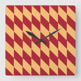 Reloj Cuadrado Geométrico Amarillo y Rojo