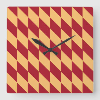 Reloj Cuadrado Geométrico Amarillo y Rojo