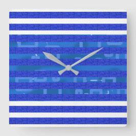 Reloj Cuadrado Geométrico Azul