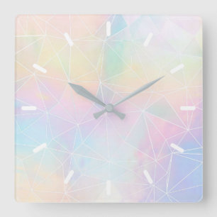 Reloj Cuadrado geométrico en colores pastel