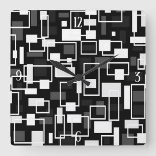 Reloj Cuadrado Geométrico Mod de MidCentury