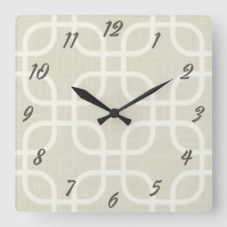 Reloj Cuadrado Geométrico Retro Beige