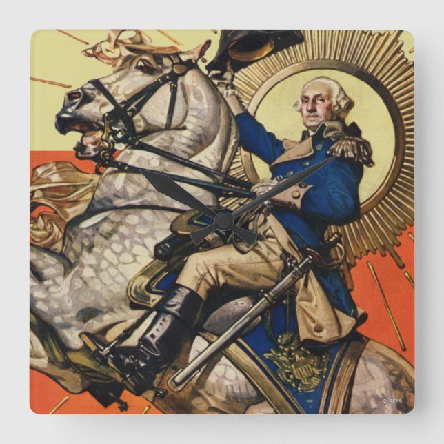 Reloj Cuadrado George Washington on Horseback (Anverso)