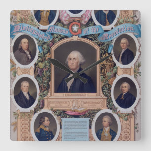 Reloj Cuadrado George Washington y los albañiles de la revoluci