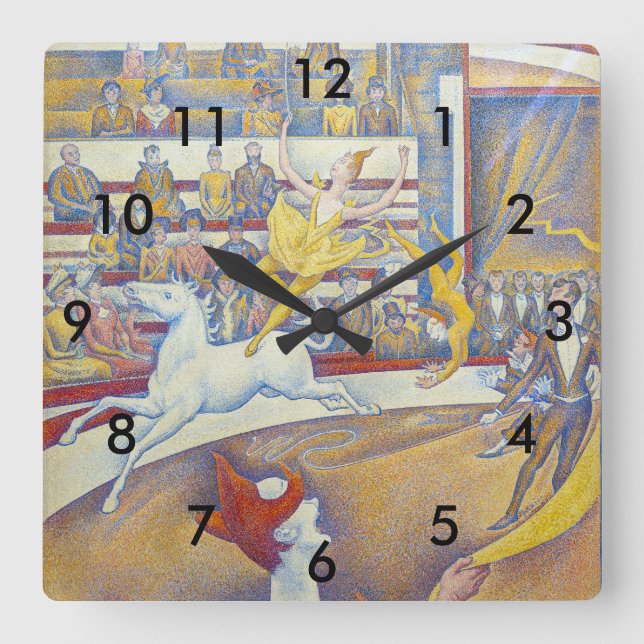 Reloj Cuadrado Georges Seurat - El circo (Anverso)