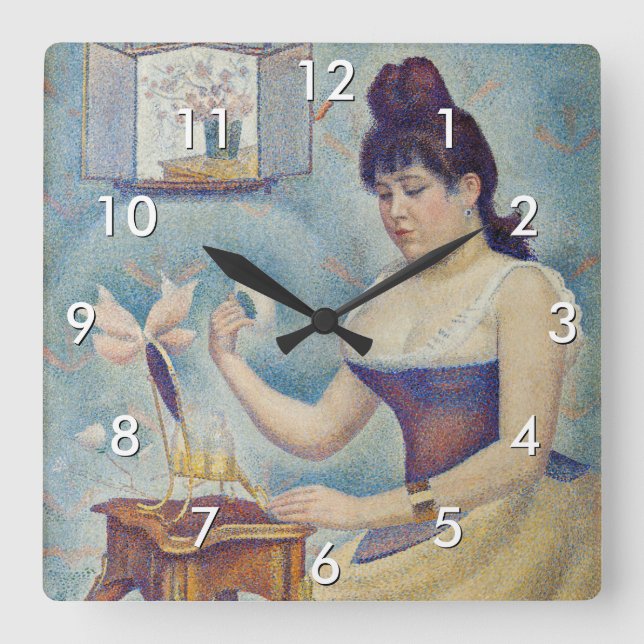 Reloj Cuadrado Georges Seurat - Joven entregándose (Anverso)