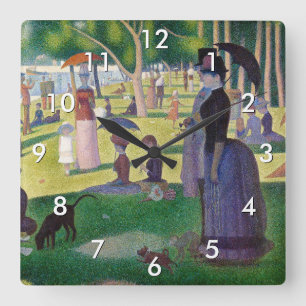 Reloj Cuadrado Georges Seurat - Un domingo en La Grande Jatte