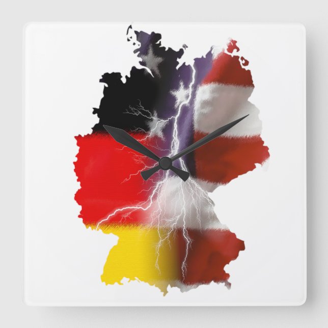Reloj Cuadrado German American Unity (Anverso)