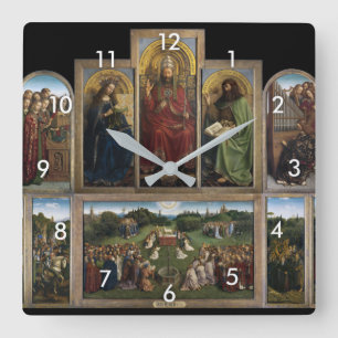 Reloj Cuadrado Ghent Altarpiece (detalle), Van Eyck Brothers