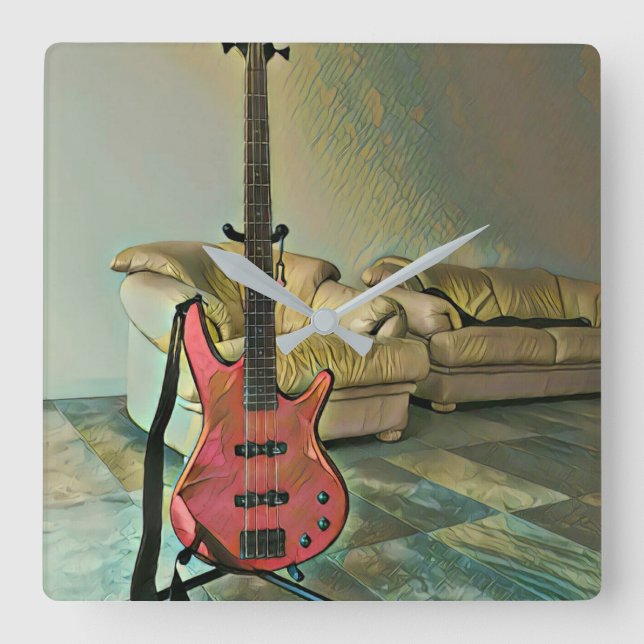 Reloj Cuadrado Gift for guitarists (Anverso)
