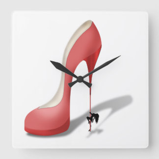 Reloj Cuadrado Gigante Red Stiletto Personalizado - Bailador de t
