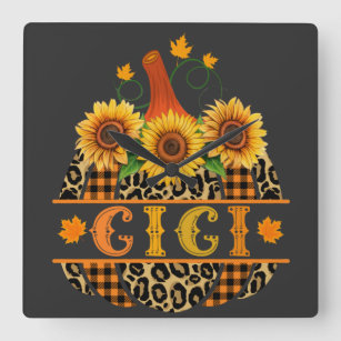 Reloj Cuadrado GiGi Pumpkin Leopard Print Sunflower Buffalo Tapad