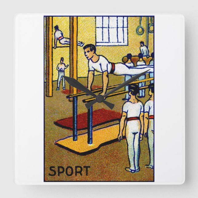 Reloj Cuadrado Gimnasia masculina de 1910 (Anverso)