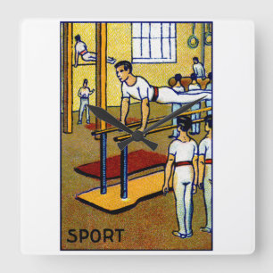 Reloj Cuadrado Gimnasia masculina de 1910