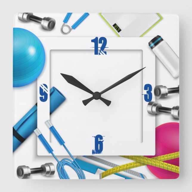 Reloj Cuadrado Gimnasio (Anverso)