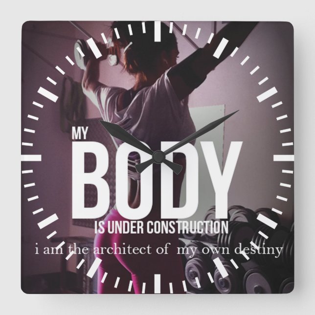 Reloj Cuadrado Gimnasio Motivador (Anverso)