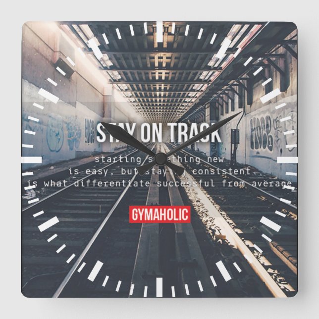 Reloj Cuadrado Gimnasio Motivador (Anverso)