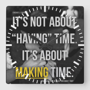 Reloj Cuadrado Gimnasio Motivador