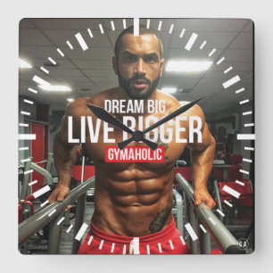 Reloj Cuadrado Gimnasio Motivador