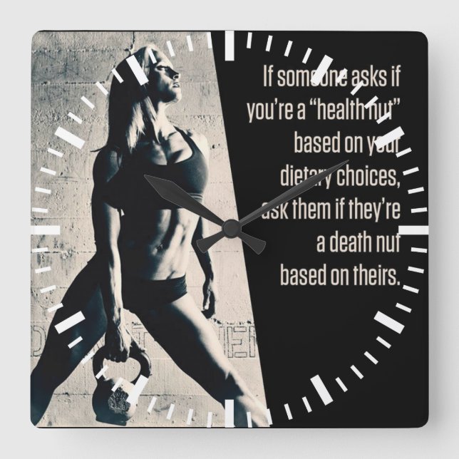 Reloj Cuadrado Gimnasio Motivador (Anverso)