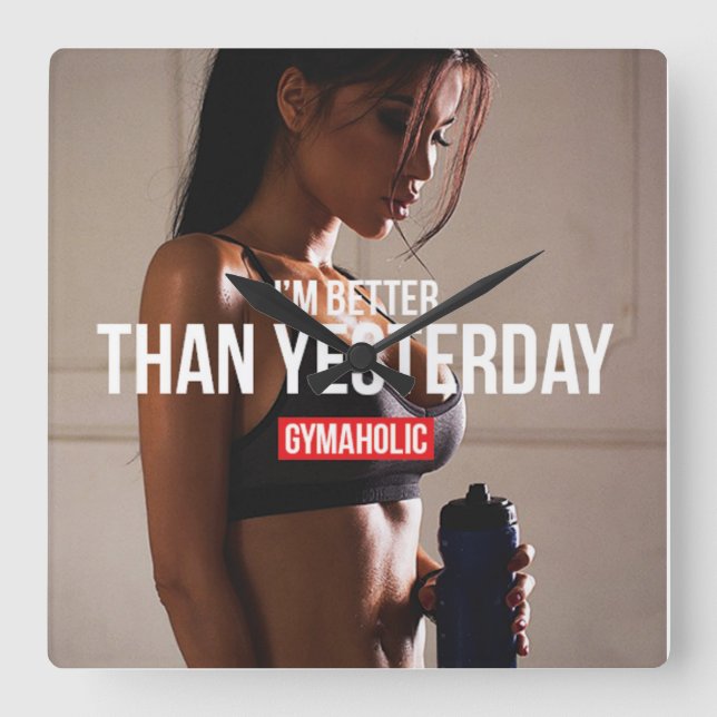 Reloj Cuadrado Gimnasio Motivador (Anverso)