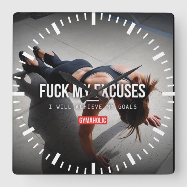 Reloj Cuadrado Gimnasio Motivador (Anverso)
