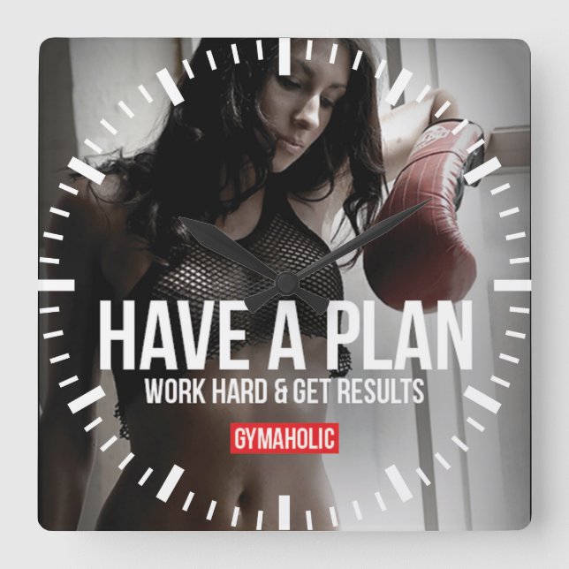 Reloj Cuadrado Gimnasio Motivador (Anverso)