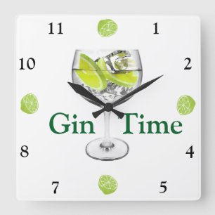 Reloj Cuadrado Gin Time Wall Clock