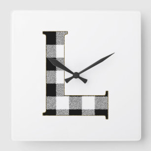 Reloj Cuadrado Gingham Check L