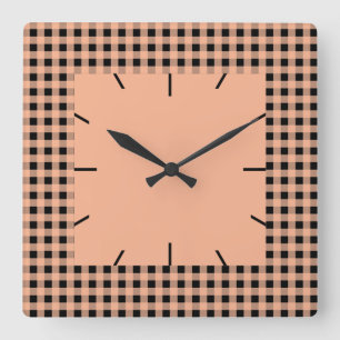 Reloj Cuadrado Gingham Melon y Black