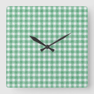 Reloj Cuadrado Gingham Verde Menta